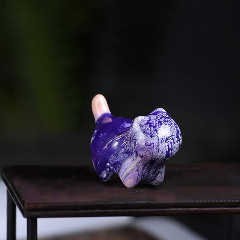 Nimara Ritual Mini Lovely Cat Ebony Wood Lacquer Craft Peace Decoration
