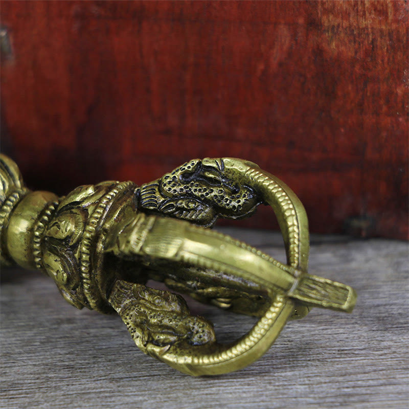 Nimara Ritual Handmade Nepal Five Prong Vajra Dorje Copper Metal Decoration