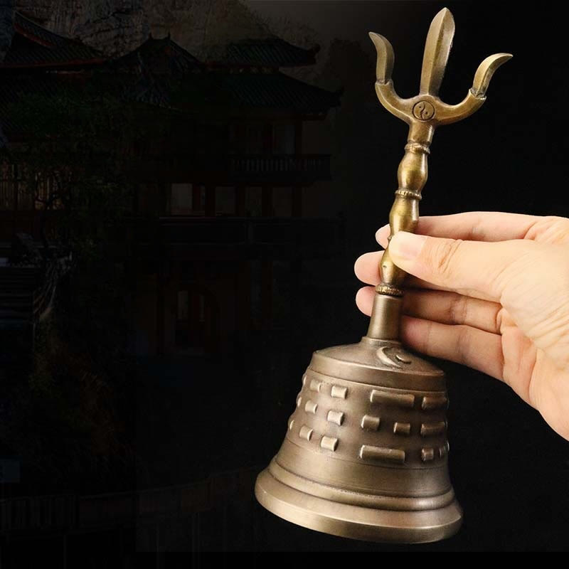 Nimara Ritual Handmade Tibetan Meditation Vajra Dorje Bell Gourd Yin Yang Copper Enlightenment Decoration