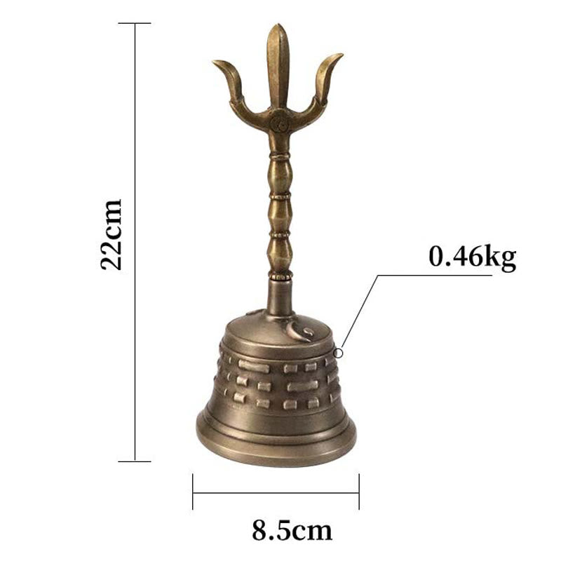 Nimara Ritual Handmade Tibetan Meditation Vajra Dorje Bell Gourd Yin Yang Copper Enlightenment Decoration