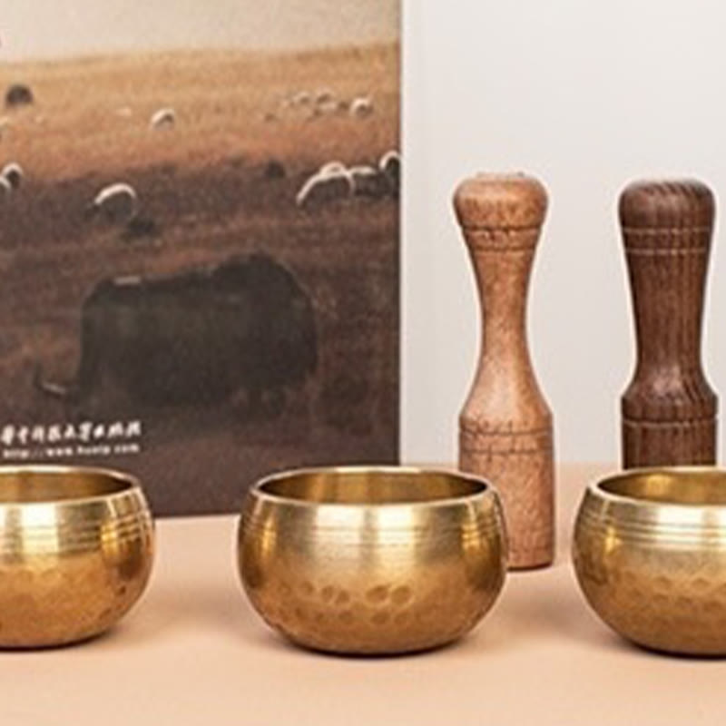Nimara Ritual Handmade Mini Small Singing Bowl for Healing and Meditation Sound Bowl Set 1.57*0.98 IN
