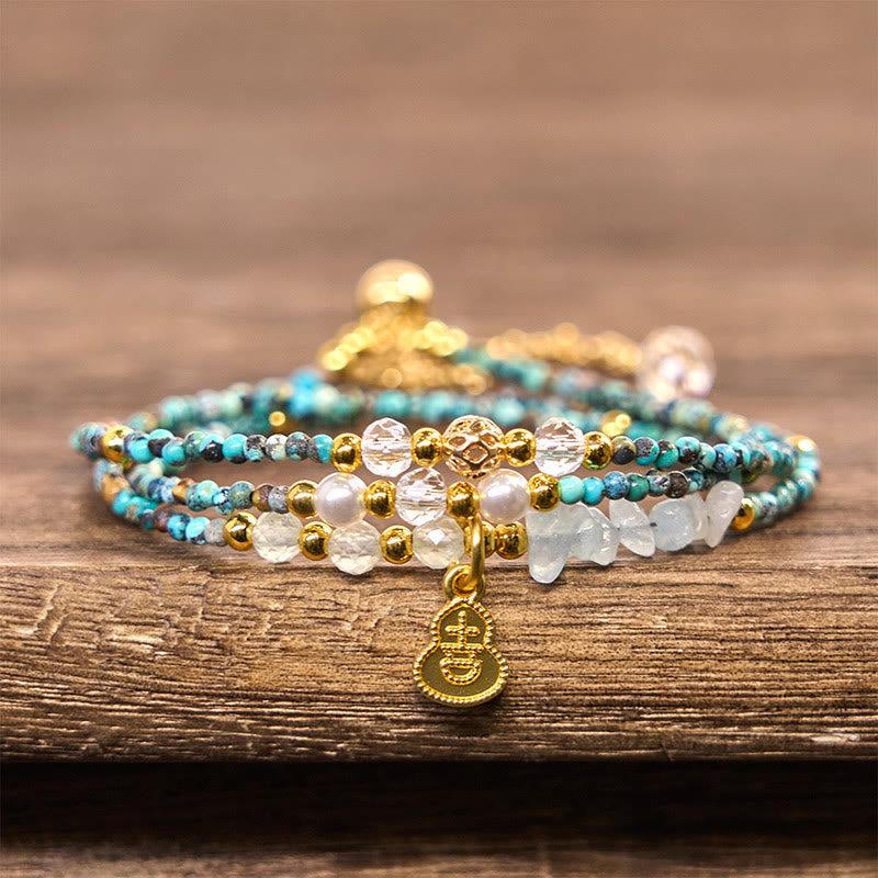 Nimara Ritual Turquoise Beaded Strength Triple Wrap Bracelet