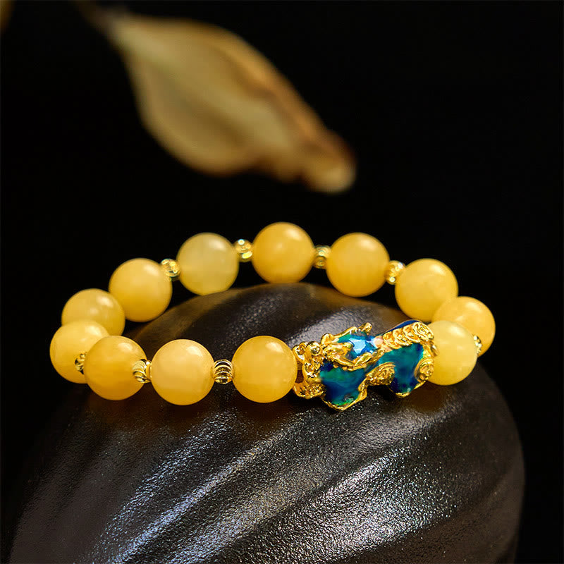 Nimara Ritual Natural Topaz Color Change PiXiu Wealth Bracelet