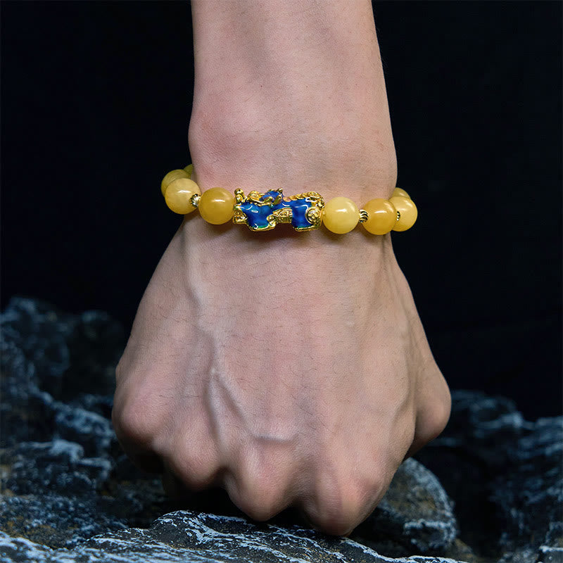 Nimara Ritual Natural Topaz Color Change PiXiu Wealth Bracelet