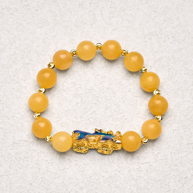 Nimara Ritual Natural Topaz Color Change PiXiu Wealth Bracelet