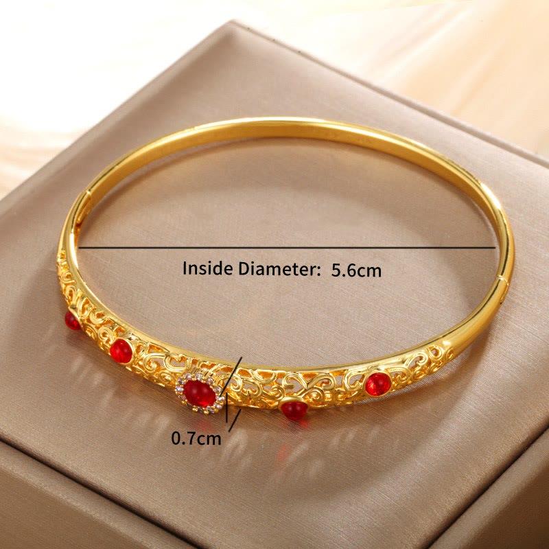 Nimara Ritual Vine Design Alloy Zircon Luck Bracelet Bangle