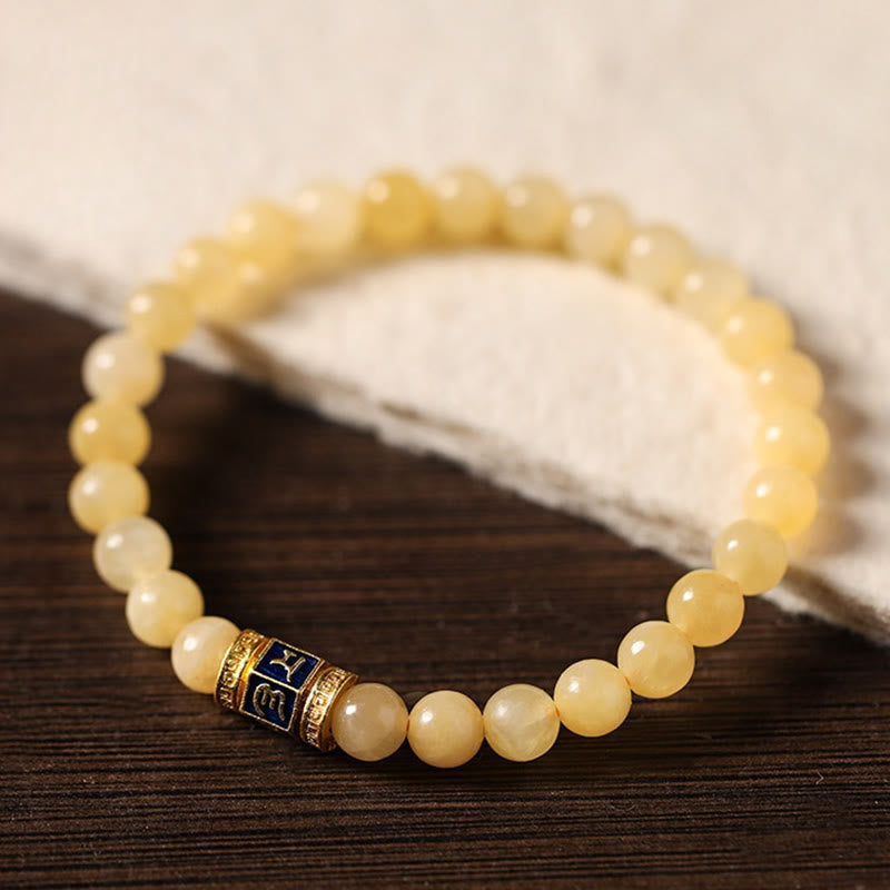 Nimara Ritual Topaz Beads Om Mani Padme Hum Fortune Bracelet