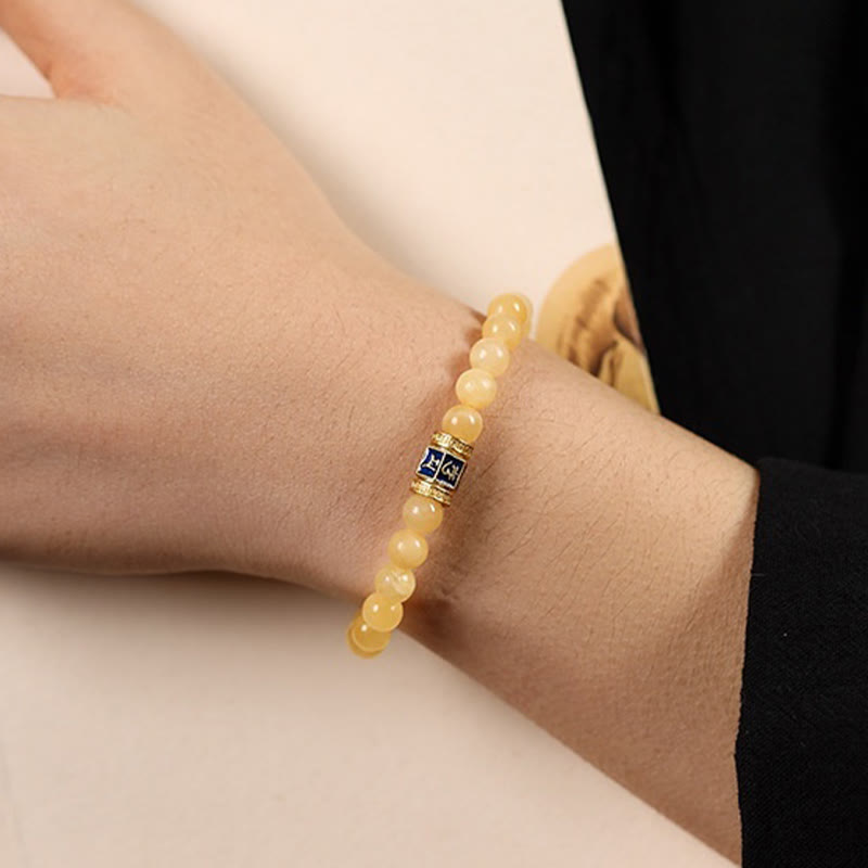 Nimara Ritual Topaz Beads Om Mani Padme Hum Fortune Bracelet