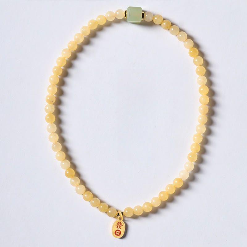 Nimara Ritual Topaz Beads Jade Cube Double Circle Wealth Bracelet