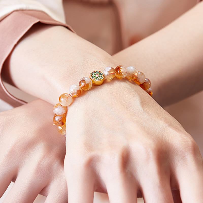 Nimara Ritual 999 Sterling Silver Om Mani Padme Hum Citrine Protection Bracelet