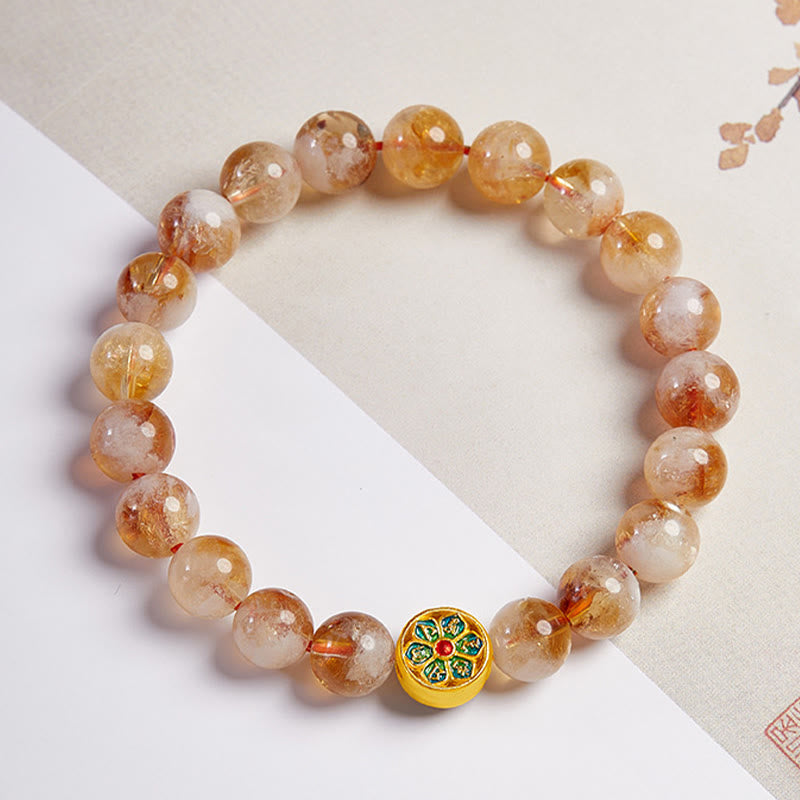 Nimara Ritual 999 Sterling Silver Om Mani Padme Hum Citrine Protection Bracelet