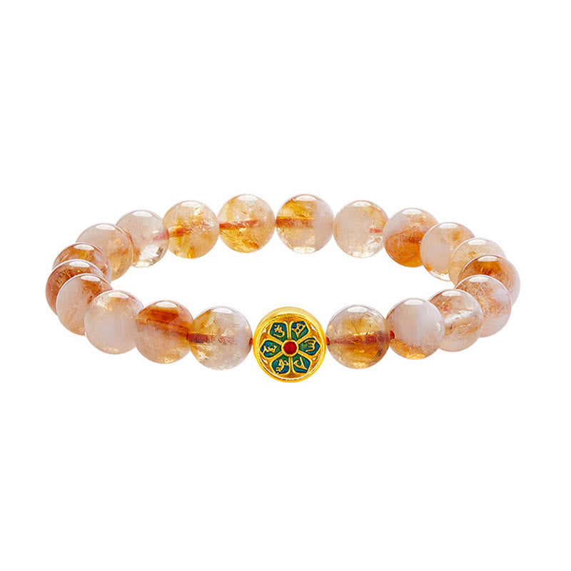 Nimara Ritual 999 Sterling Silver Om Mani Padme Hum Citrine Protection Bracelet