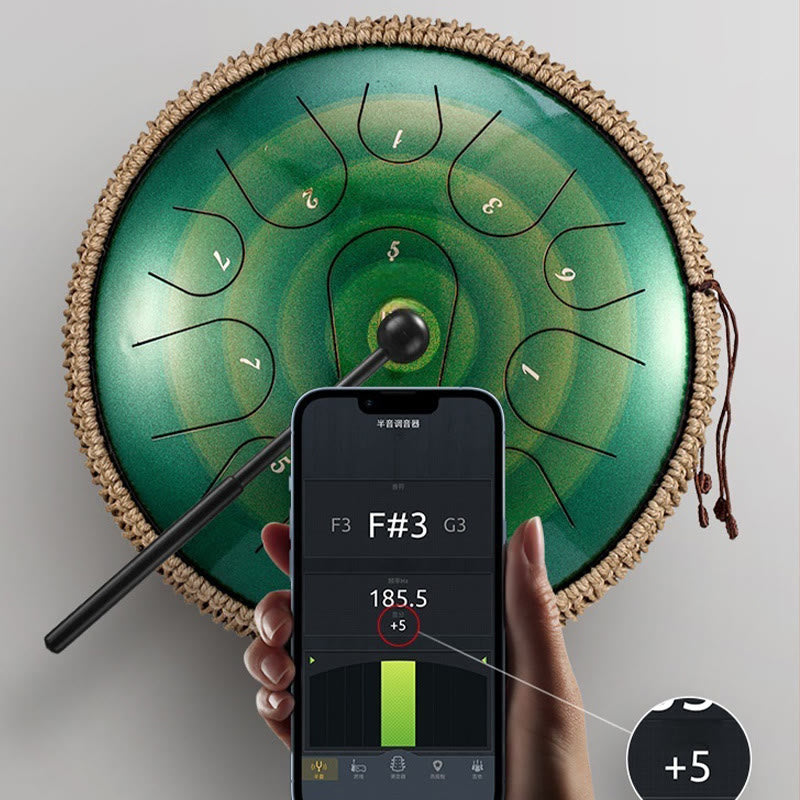 Nimara Ritual Steel Tongue Drum Sound Healing Mindfulness Meditation Drum Kit 15 Note 14 Inch Percussion Instrument