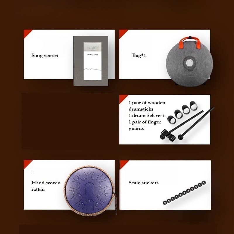 Nimara Ritual Steel Tongue Drum Sound Healing Mindfulness Meditation Drum Kit 15 Note 14 Inch Percussion Instrument