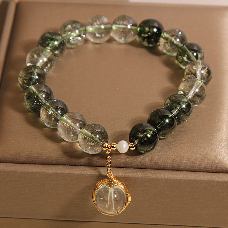 Nimara Ritual Natural Green Phantom Crystal Lucky Bracelet