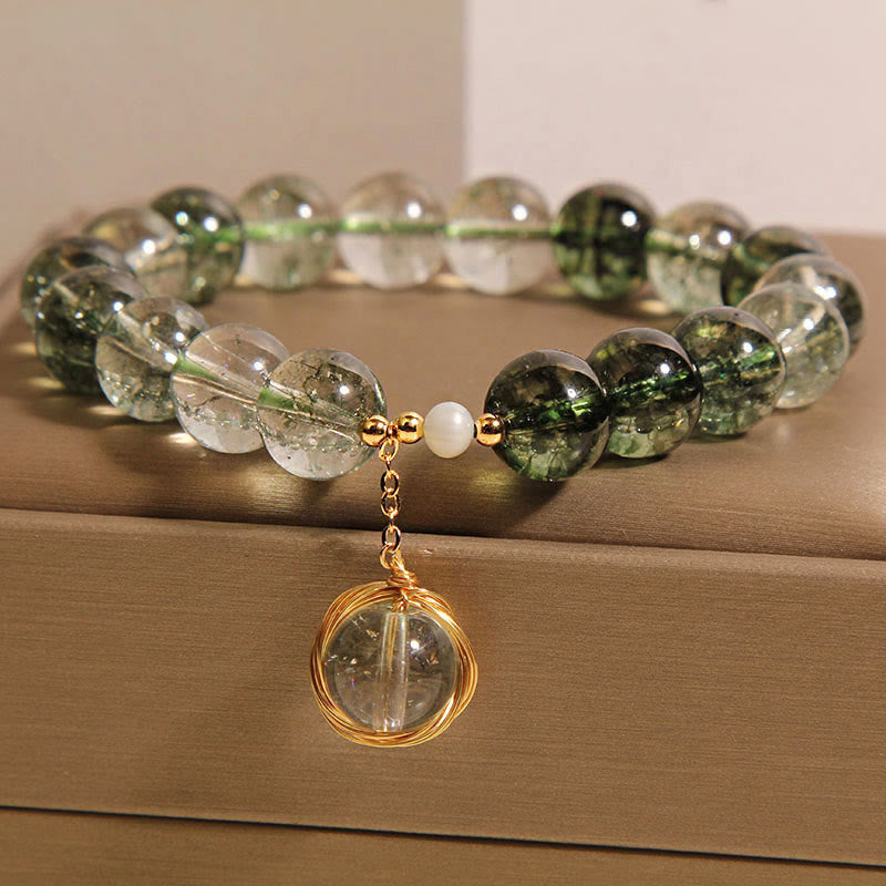 Nimara Ritual Natural Green Phantom Crystal Lucky Bracelet