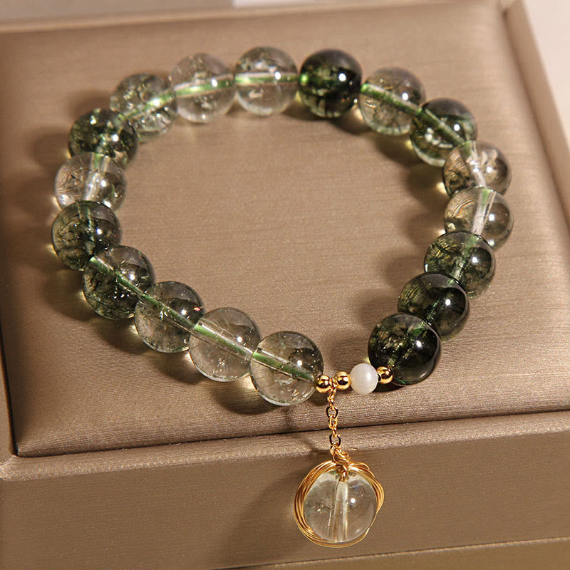 Nimara Ritual Natural Green Phantom Crystal Lucky Bracelet