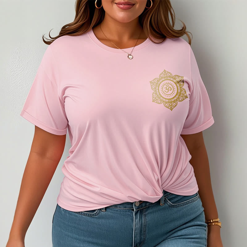 Nimara Ritual Golden Mandala OM Pattern Tee T-shirt