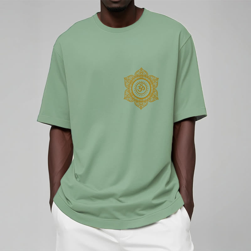 Nimara Ritual Golden Mandala OM Pattern Tee T-shirt