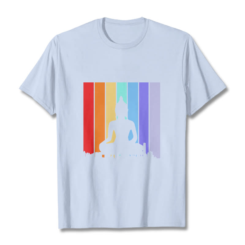 Nimara Ritual Meditation Buddha Rainbow Tee T-shirt