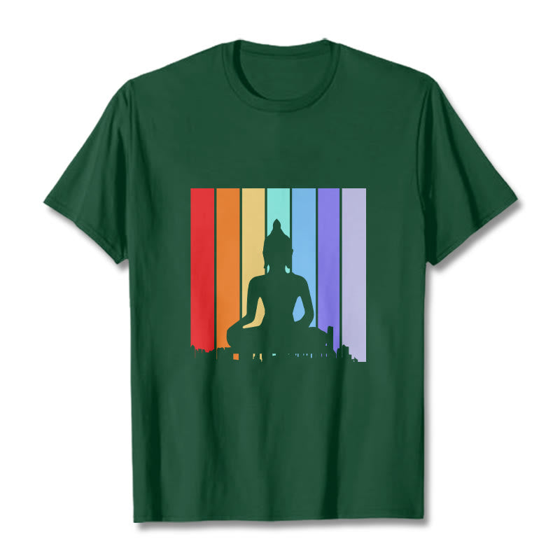 Nimara Ritual Meditation Buddha Rainbow Tee T-shirt
