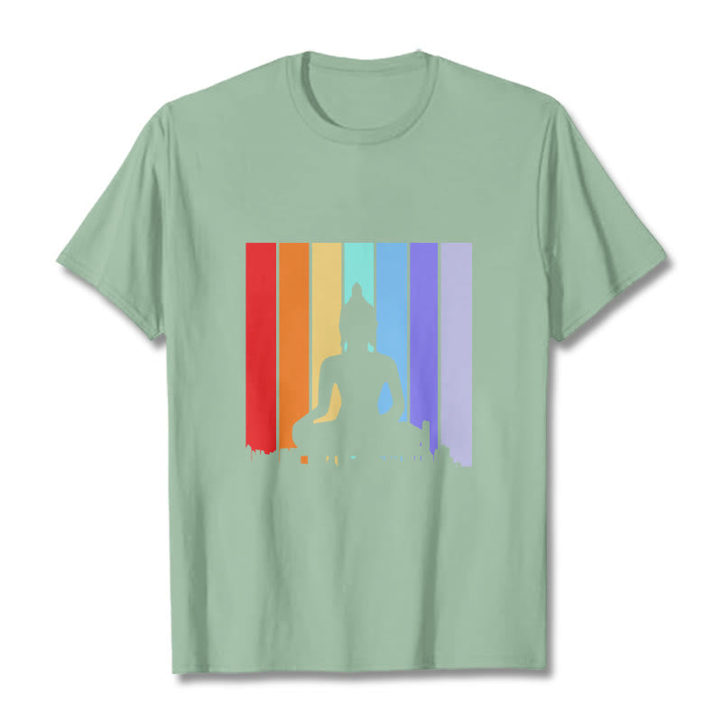 Nimara Ritual Meditation Buddha Rainbow Tee T-shirt