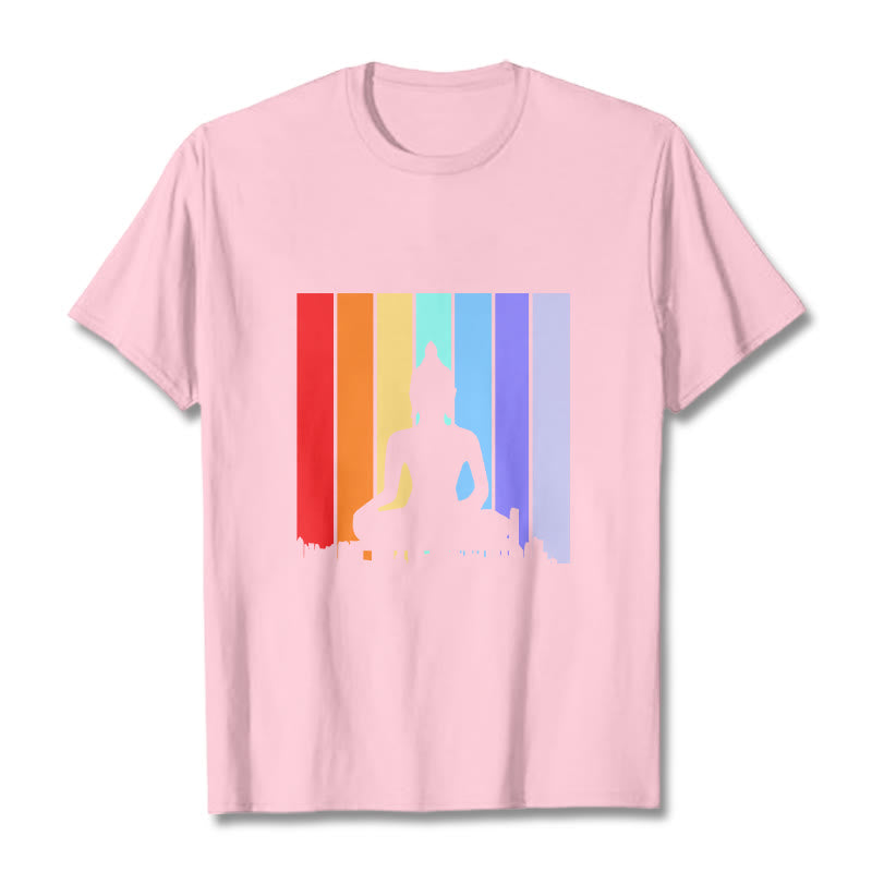 Nimara Ritual Meditation Buddha Rainbow Tee T-shirt