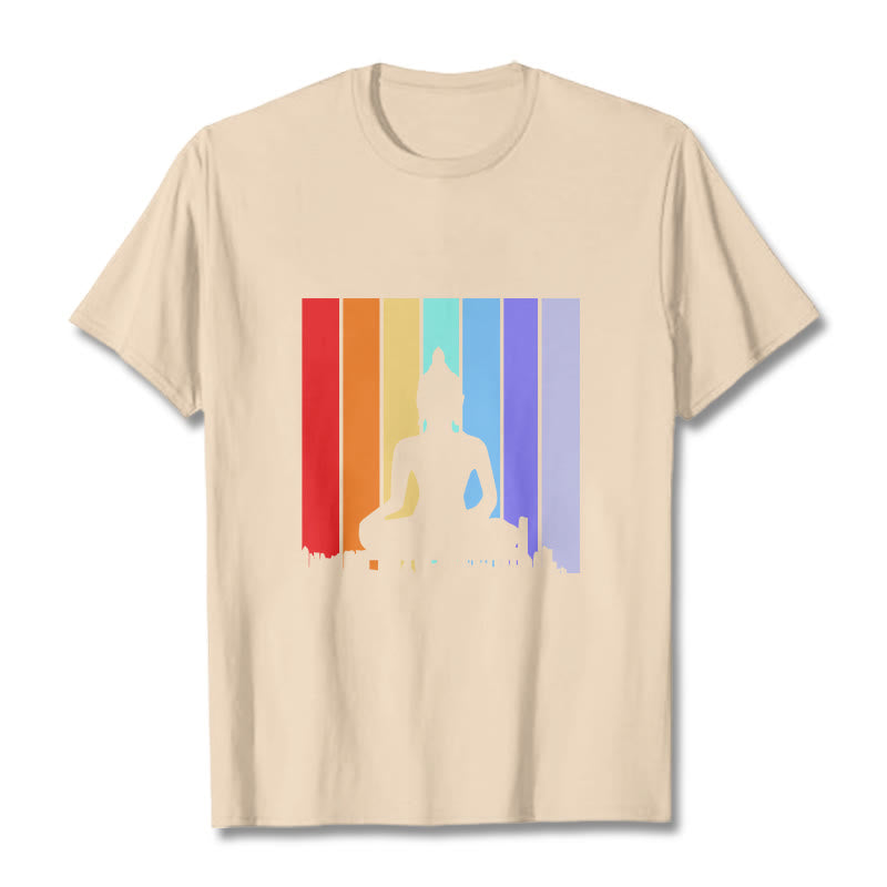 Nimara Ritual Meditation Buddha Rainbow Tee T-shirt