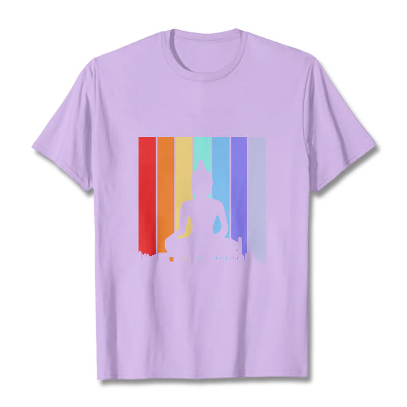 Nimara Ritual Meditation Buddha Rainbow Tee T-shirt