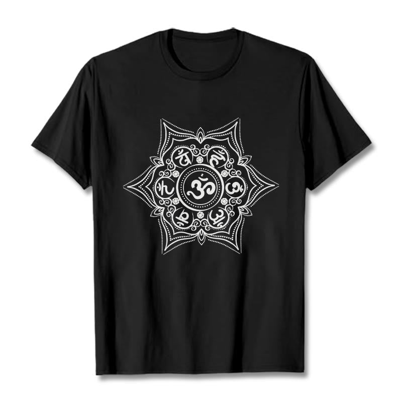Nimara Ritual Mandala Om Mani Padme Hum Tee T-shirt