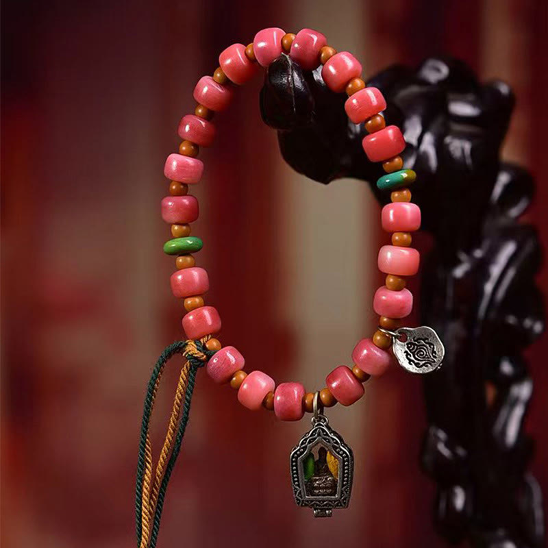 Nimara Ritual Tibetan Camel Bone Red Agate Luck Bracelet