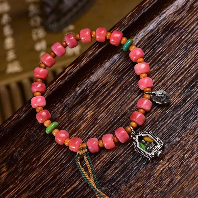 Nimara Ritual Tibetan Camel Bone Red Agate Luck Bracelet