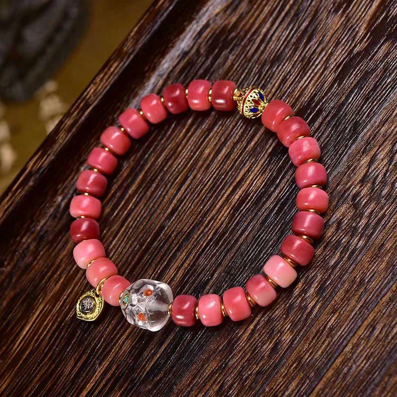 Nimara Ritual Tibetan Camel Bone Red Agate Luck Bracelet