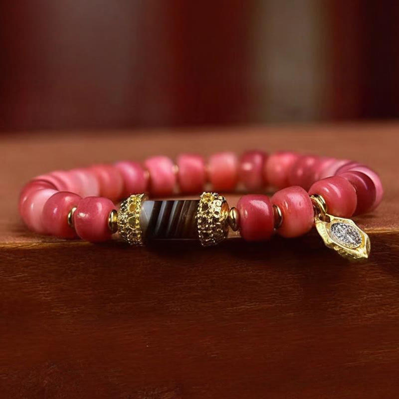 Nimara Ritual Tibetan Camel Bone Red Agate Luck Bracelet