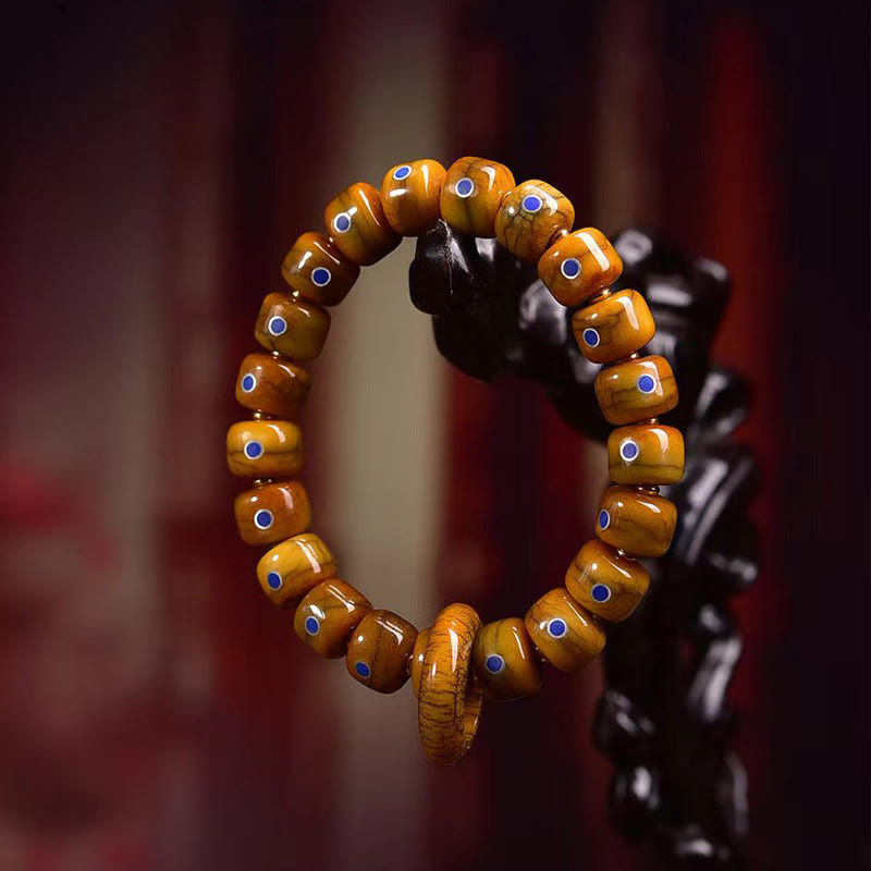 Nimara Ritual Vintage Tibetan Bone Beads Lazurite Balance Braided Rope Bracelet