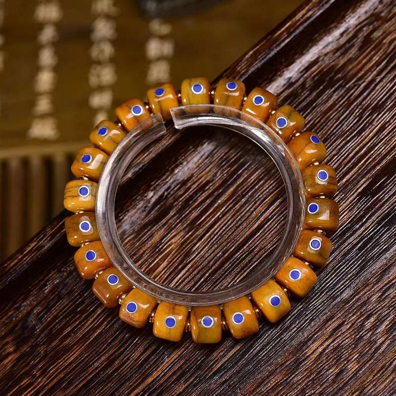Nimara Ritual Vintage Tibetan Bone Beads Braided Rope Positive Balance Bracelet