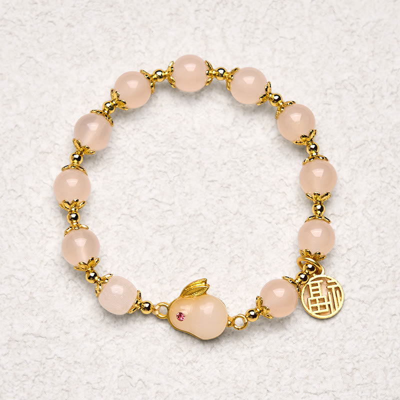 Nimara Ritual Red Agate Chalcedony Rabbit Fu Character Confidence Bracelet