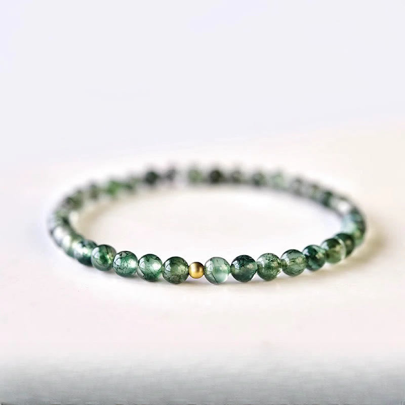 Nimara Ritual Moss Agate Lucky Bead Soothing Bracelet