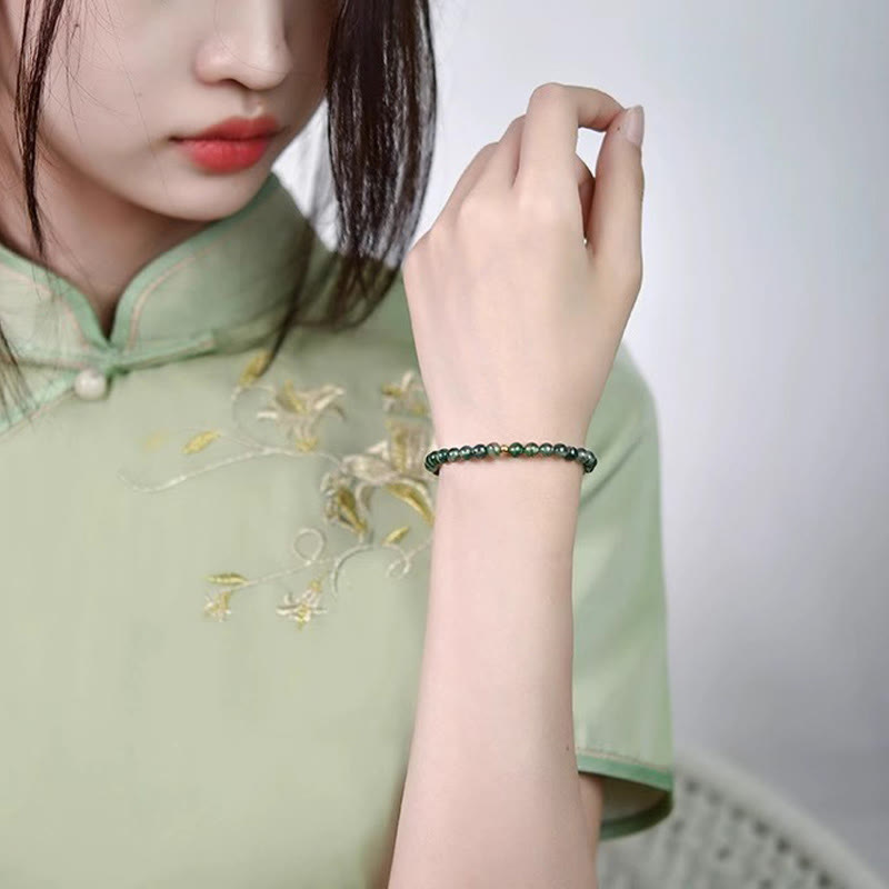 Nimara Ritual Moss Agate Lucky Bead Soothing Bracelet