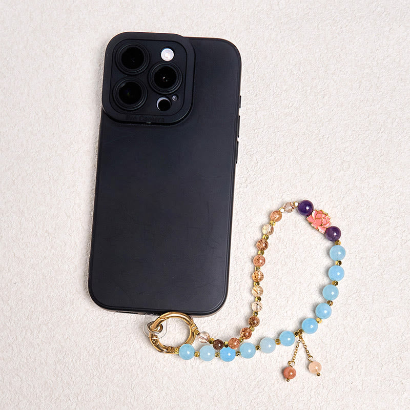 Nimara Ritual Natural Super Seven Crystal Protection Key Chain Phone Hanging Decoration