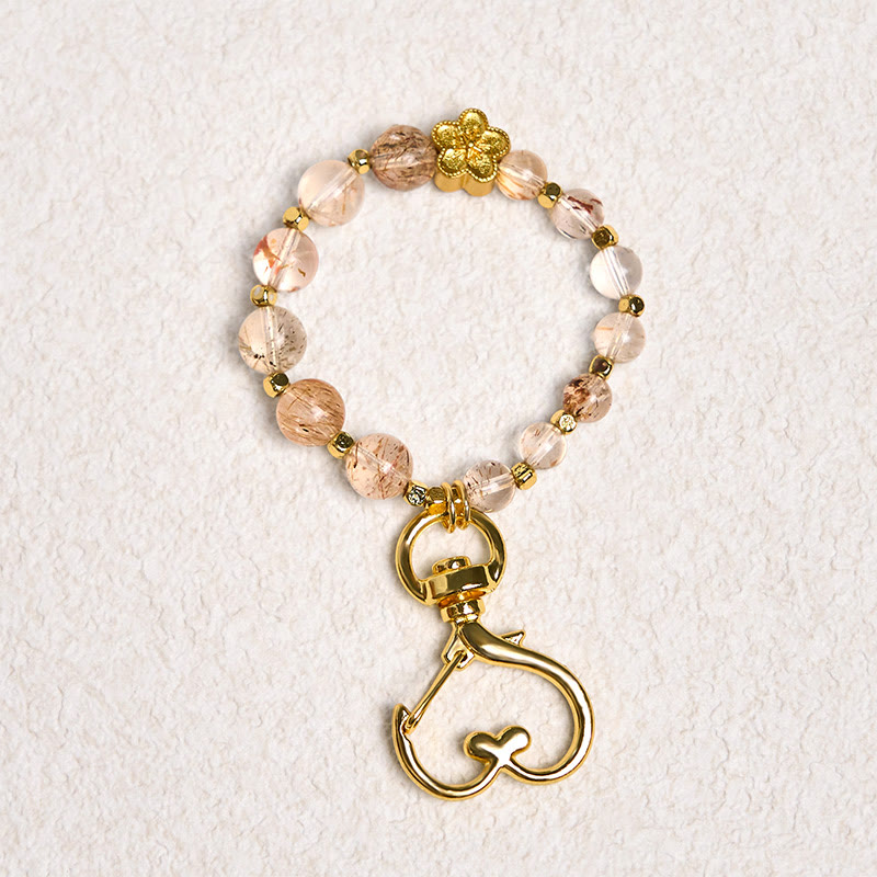 Nimara Ritual Natural Super Seven Crystal Plum Blossom Spiritual Chain Bag Hanging Decoration