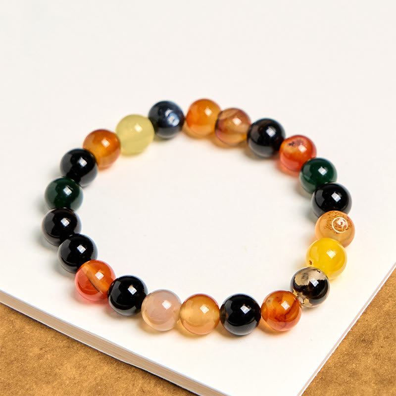 Nimara Ritual Natural Colorful Chalcedony Agate Harmony Bracelet