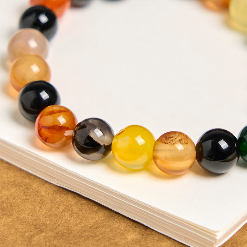 Nimara Ritual Natural Colorful Chalcedony Agate Harmony Bracelet