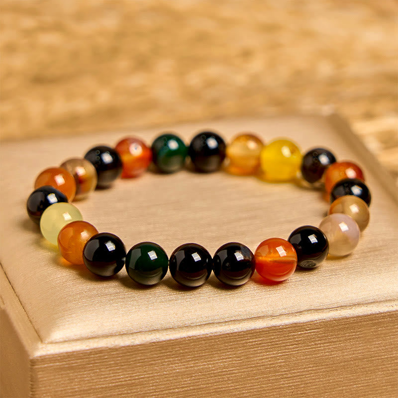 Nimara Ritual Natural Colorful Chalcedony Agate Harmony Bracelet