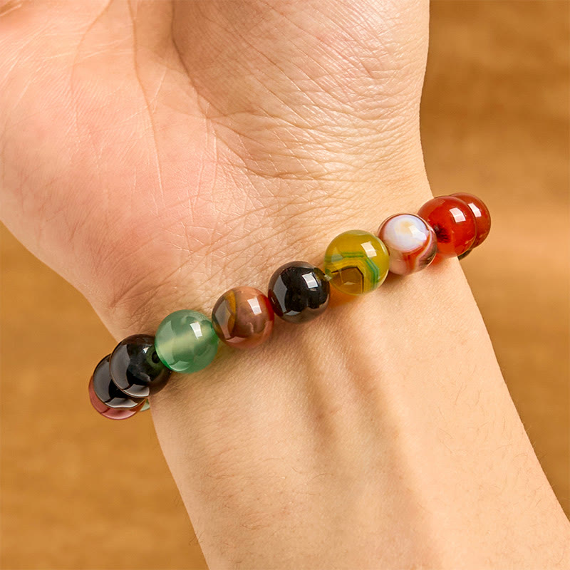 Nimara Ritual Natural Colorful Chalcedony Agate Harmony Bracelet