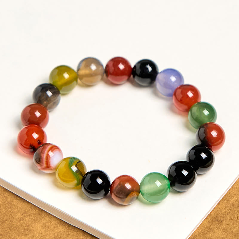 Nimara Ritual Natural Colorful Chalcedony Agate Harmony Bracelet