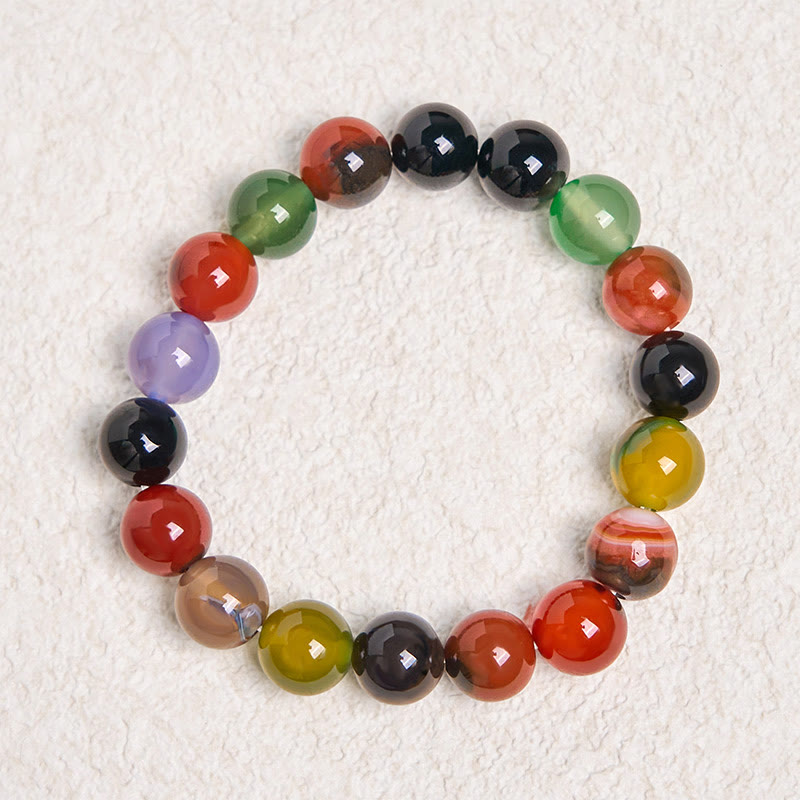 Nimara Ritual Natural Colorful Chalcedony Agate Harmony Bracelet