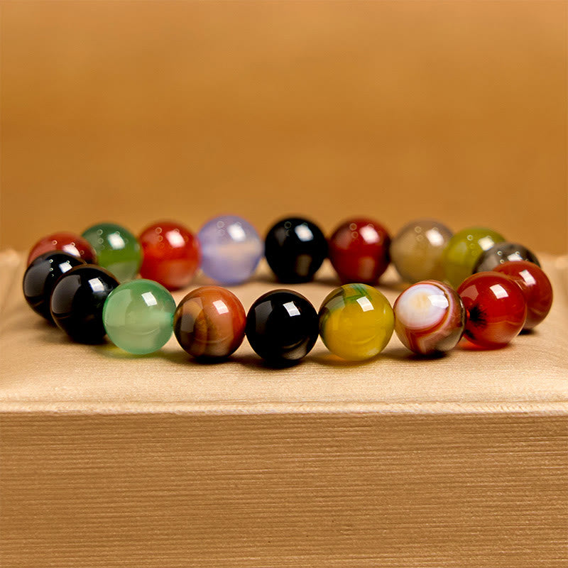 Nimara Ritual Natural Colorful Chalcedony Agate Harmony Bracelet