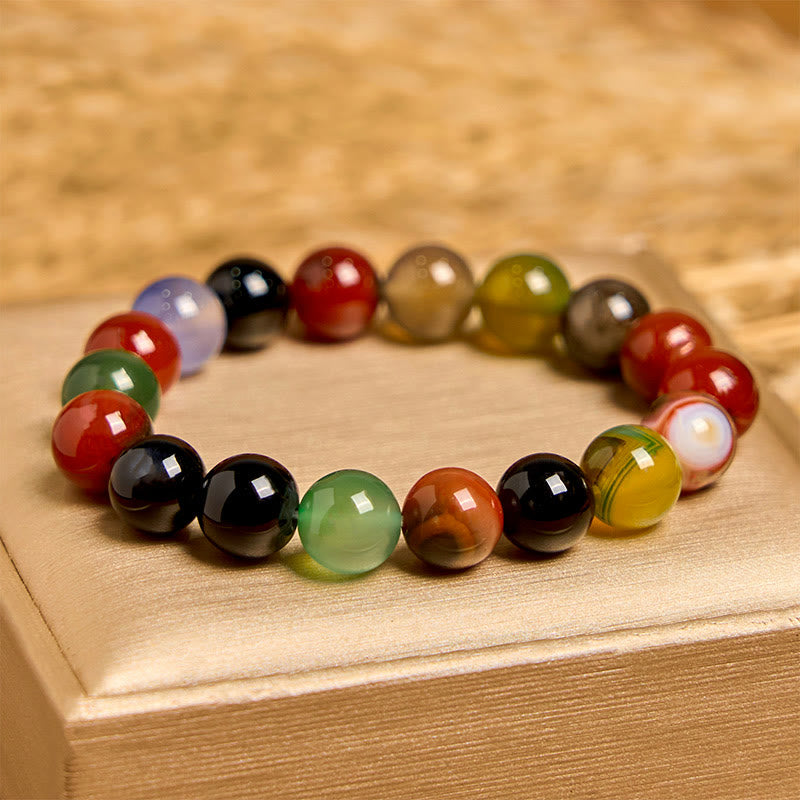 Nimara Ritual Natural Colorful Chalcedony Agate Harmony Bracelet