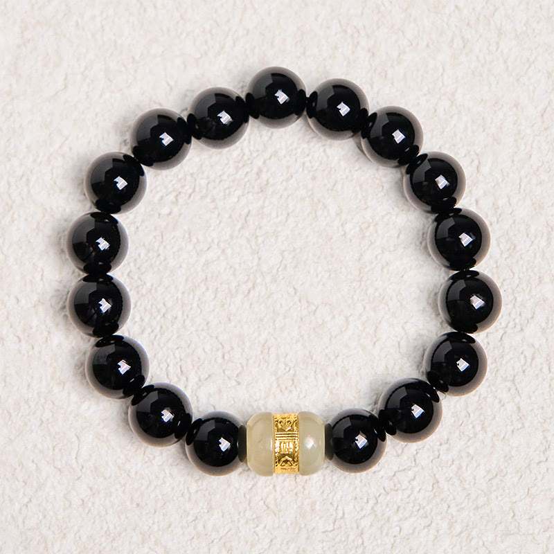 Nimara Ritual Natural Black Onyx Jade Support Bracelet